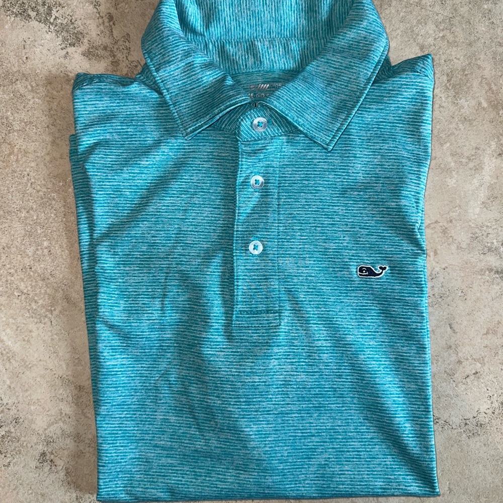 Boys Vineyard Vines Teal Golf Polo